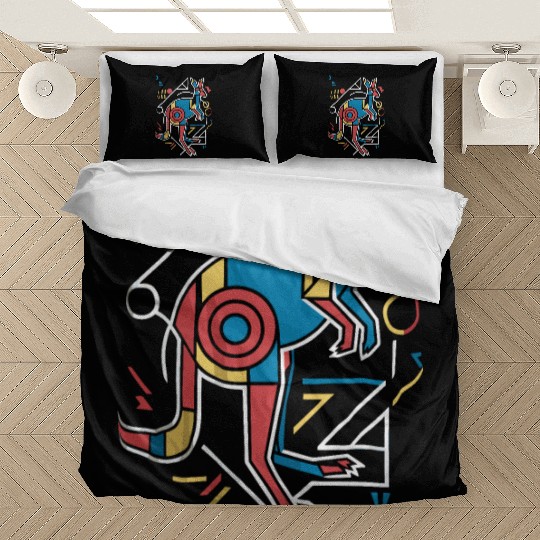 Geometric Kangaroo Art Colorful Abstract Bedding Sets
