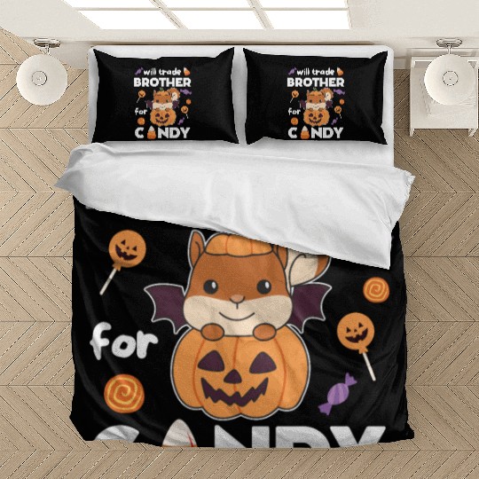 Squirrel Halloween Trade Brother For Candy Bedding Sets