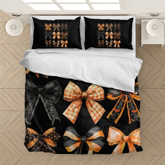 Coquette Halloween Bow Girly Spooky Season Hallowe Bedding Sets