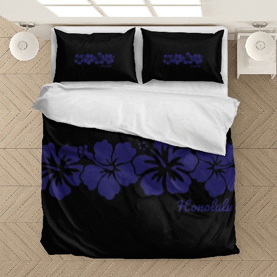 Honolulu Hawaii Hibiscus Flower Vacation Souvenir Bedding Sets