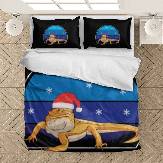 Iguana Christmas Light Sweater Funny Animals Lover Bedding Sets
