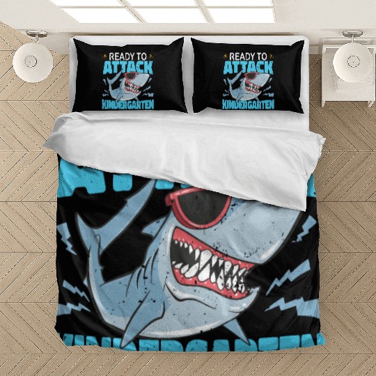 Kids Shark Ready To Attack Kindergarten Kids Bedding Sets