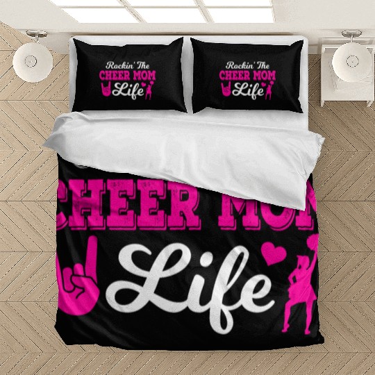 Rockin Cheer Mom Life Cheerleading Mother's Day Bedding Sets