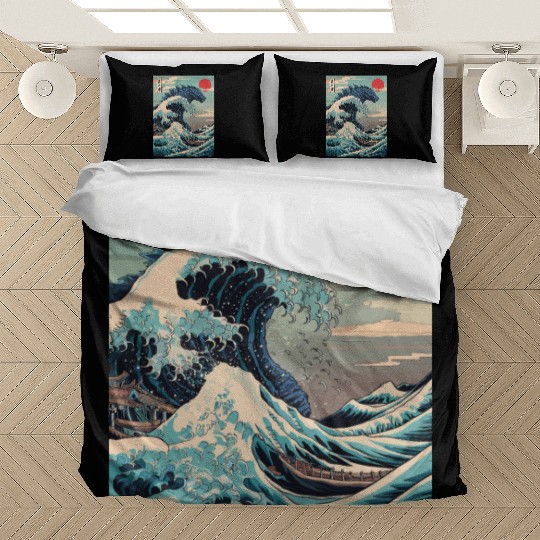 Kaiju Monster Japanese Great Wave Anime Graphic Bedding Sets