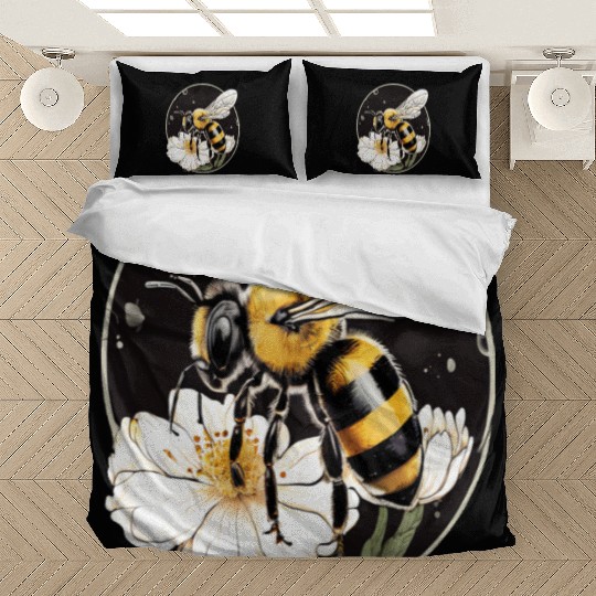 Bumble Bee on a Flower in a Bubble Bedding Sets