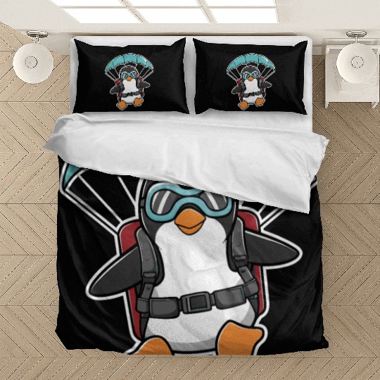Parachuting Penguin With Goggles Bedding Sets