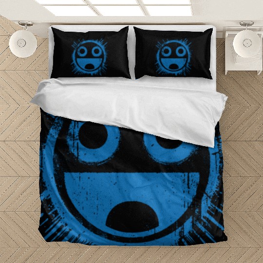 Blue Joyful Face Bedding Sets