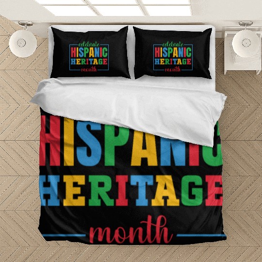 Hispanic heritage month colorful text image colorf Bedding Sets