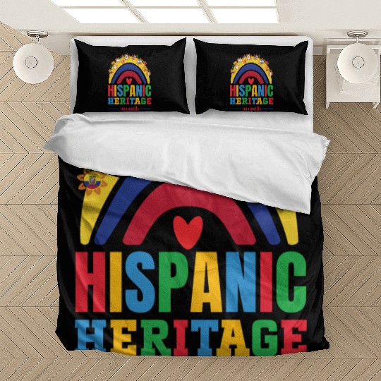 Hispanic heritage month flags colorful rainbow col Bedding Sets