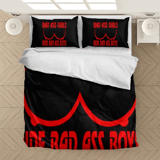Badass Girls Ride Badass Boys LIKE US ON FACEBOOK Bedding Sets