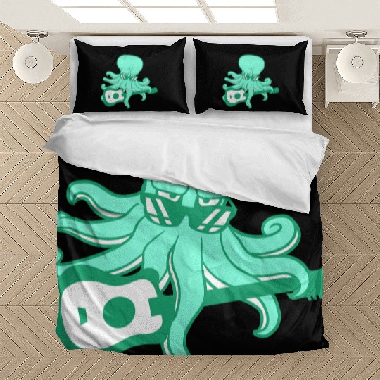 Cool Octopus Kraken Squid Plays Guitar Guitarist Bedding Sets