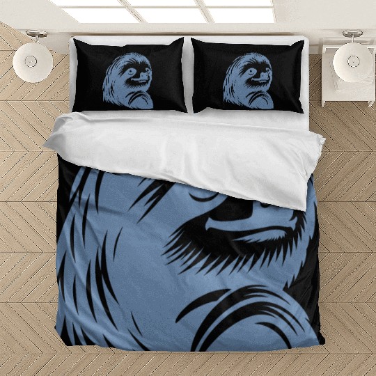 Thoughtful sloth face portrait silhouette Bedding Sets