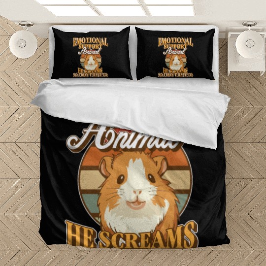 Emotional Support Animal He Screams Guinea Pig Bedding Sets