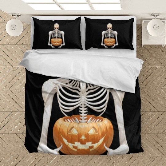 Heavy Metal Skeletons and Skulls Halloween Art Bedding Sets