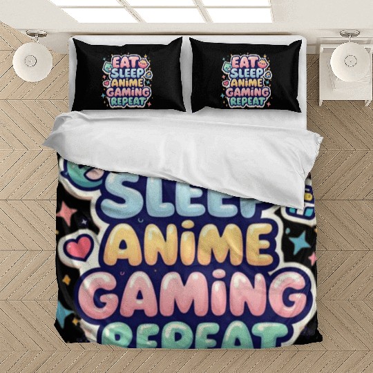 Eat, Sleep, Anime, Game, Repeat: Gamer’s Life Bedding Sets