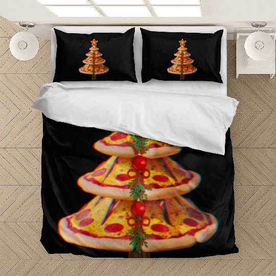 Pepperoni Pizza Christmas tree Bedding Sets