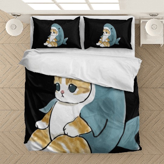 sand cat love pet cat shark Bedding Sets
