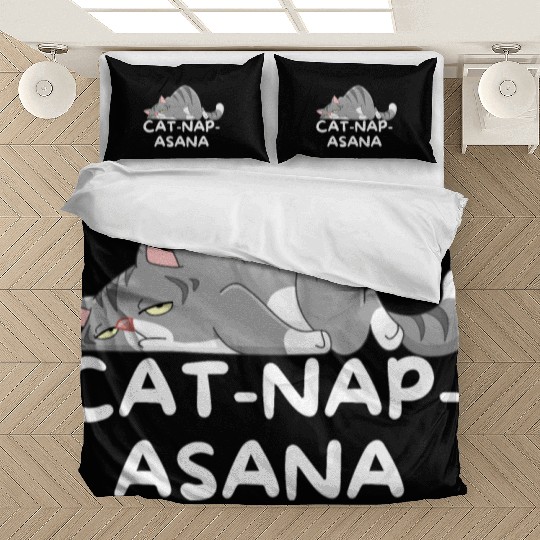 Funny Cat-Nap-Asana sleeping yoga Bedding Sets