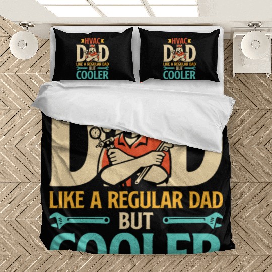 HVAC Dad But Cooler Mens HVAC Technician Father Bedding Sets