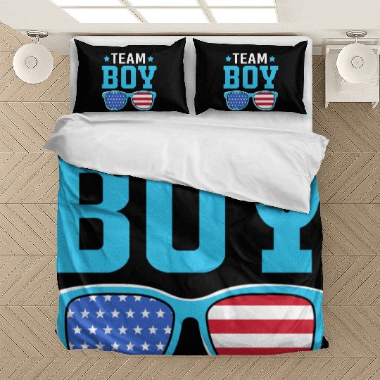 4th Of July Gender Reveal Team Boy US Flag Bedding Sets