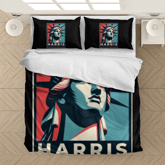 Harris 2024 statue of liberty Kamala Harris Bedding Sets