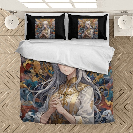Celestial Serenity: Divine Anime Portrait Bedding Sets