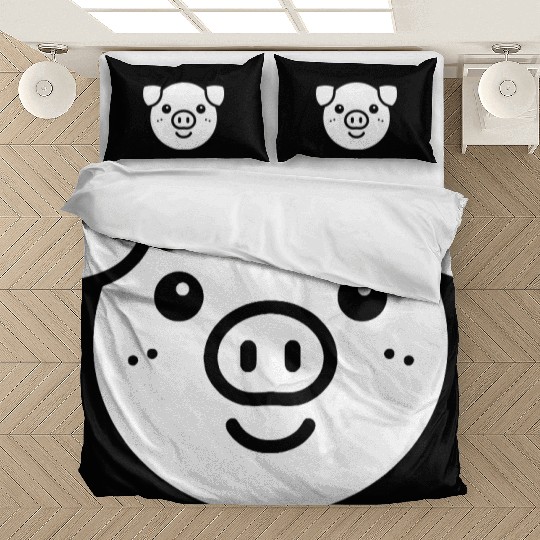 Pig face cute pigs vector farm animal path14 Bedding Sets