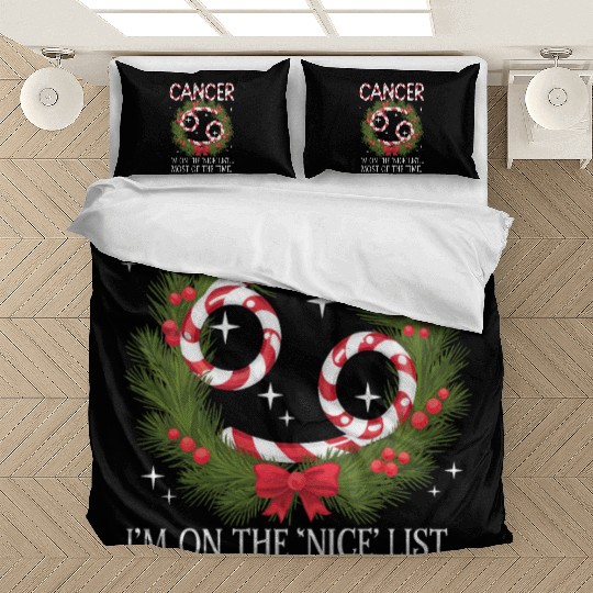 Cancer Zodiac Christmas: Nice List Bedding Sets