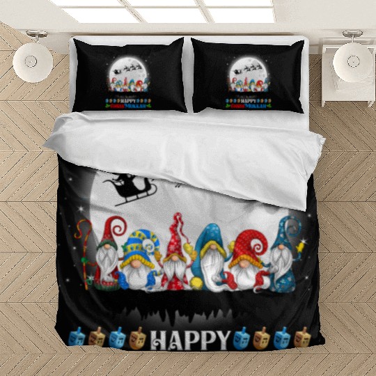 Happy Chrismukkah Gnomes Christmas Hanukkah Bedding Sets