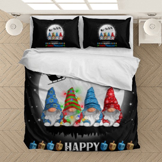 Happy Chrismukkah Gnomes Christmas Hanukkah Bedding Sets