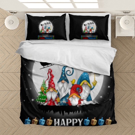 Happy Chrismukkah Gnomes Christmas Hanukkah Bedding Sets