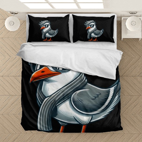 Cool seagull sunglasses summer North Sea Baltic Bedding Sets