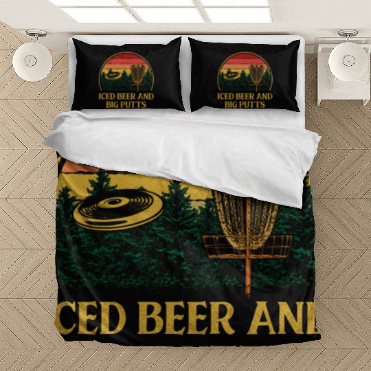 Iced Beer and Big Putts Disc Golf Beer Lover Golfe Bedding Sets