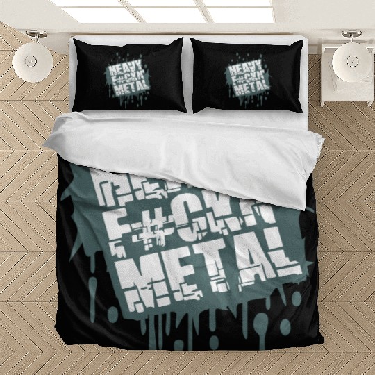 Heavy F#ckin' Metal Hard Rock Music Graffiti Spray Bedding Sets