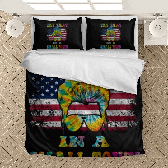 Try That In a Small Town US Flag Girl Bedding Sets