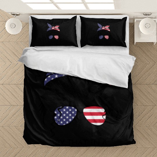 Try That In a Small Town US Flag Girl Bedding Sets