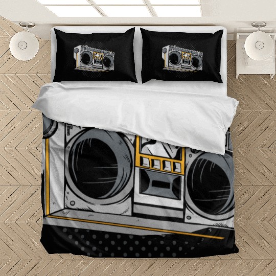 Retro Vintage 80s radio design Bedding Sets