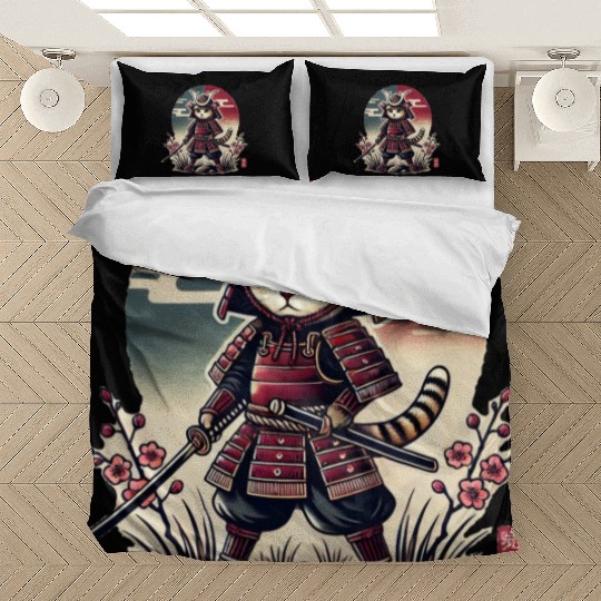 Samurai Cat: Vintage Ukiyo-e Warrior Art Bedding Sets