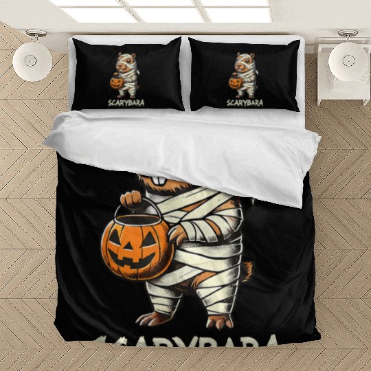 Cute Capybara Mummy Trick or Treat Halloween Bedding Sets