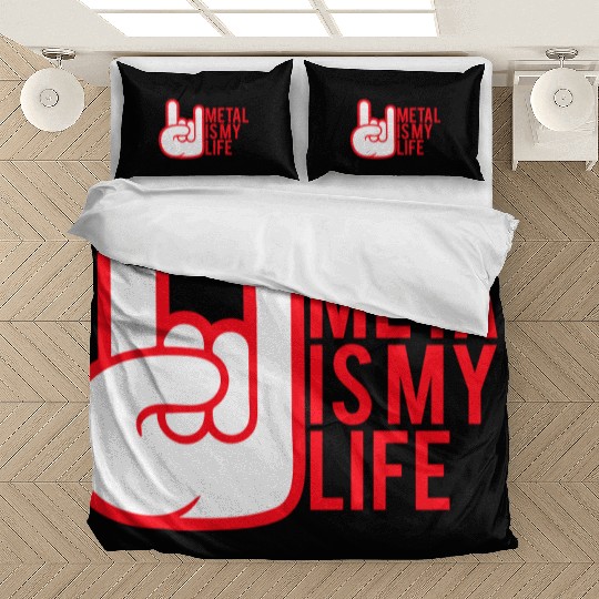 Heavy Metal Is My Life Hard Rock Music Text Quote Bedding Sets