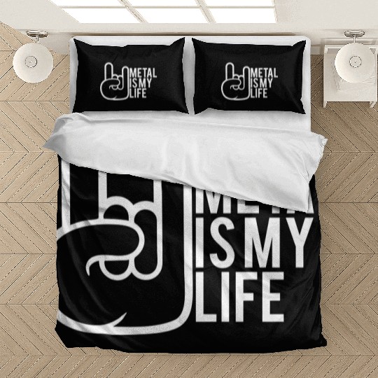 Heavy Metal Is My Life Hard Rock Music Text Quote Bedding Sets