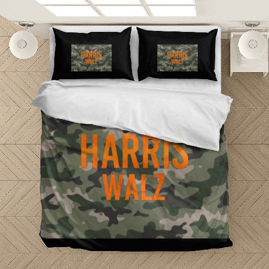 Harris Walz Camo Logo Bedding Sets