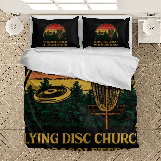 Flying Disc Church Funny Disc Golf Humor Golfer Da Bedding Sets