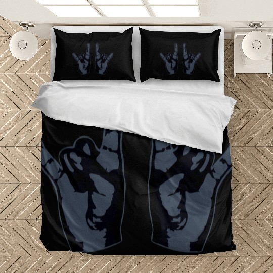 Heavy Metal Fun Hard Rock Music Horns Hand Gesture Bedding Sets