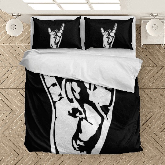 Heavy Metal Fun Hard Rock Music Horns Hand Gesture Bedding Sets