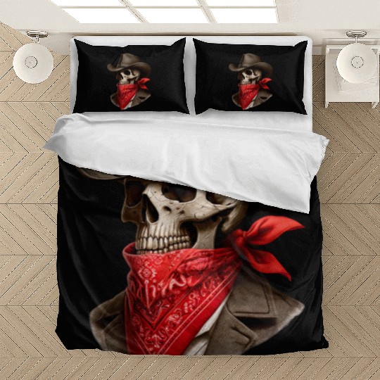 Cowboy Skeleton Skull Bandit Bedding Sets