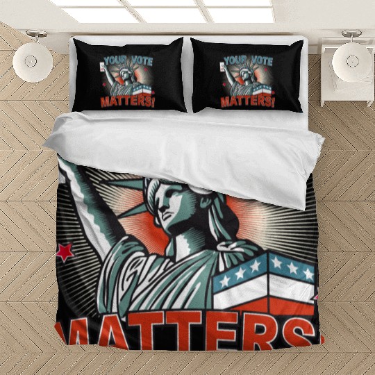 Statue of Liberty & voting card -Your Vote Matters Bedding Sets