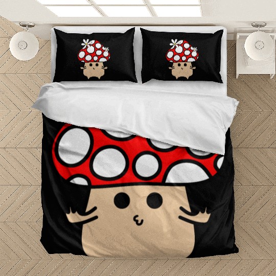 Sassy Red Mushroom Pouting and Showing Middle Fing Bedding Sets