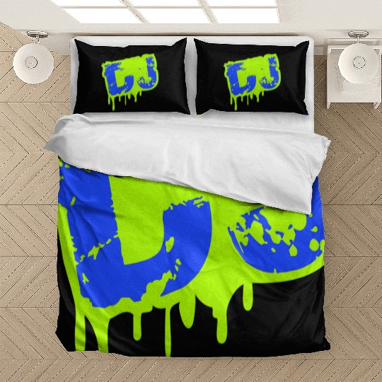 DJ Graffiti Spray Drops Music Party Text Lettering Bedding Sets