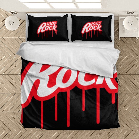 100 % Percent Rock Music Graffiti Drops Text Stamp Bedding Sets